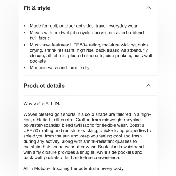 All in Motion Women’s Woven Pleated High Rise Golf Shorts - Medium. Forest Green - Picture 5 of 5